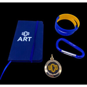 UCO Items Lot University of Central Oklahoma Notebook Keychain Spring Clip ++